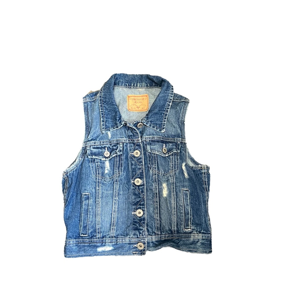 Amethyst Jeans Distressed Blue Denim Jacket